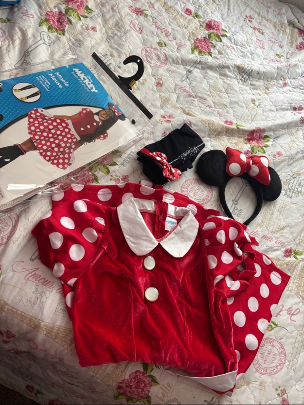 Disney Red & White Polka Dot Minnie Costume Set with Headband